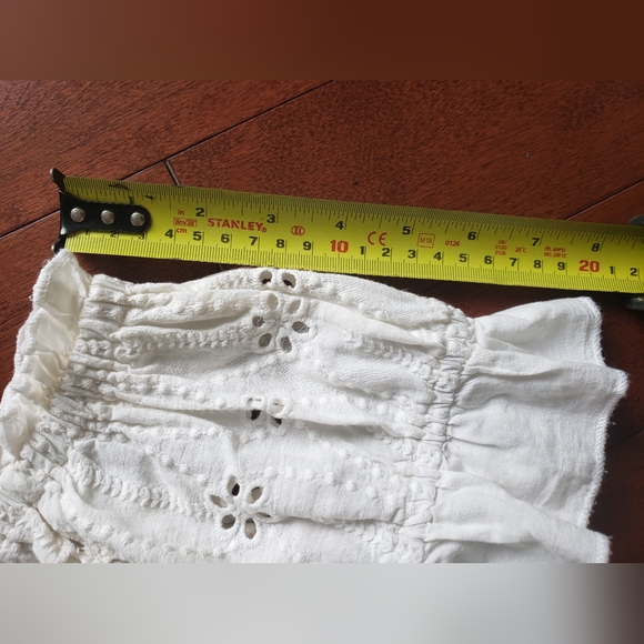 Japna White Cropped Off-Shoulder Shirt| Size S/P - Picture 7 of 8